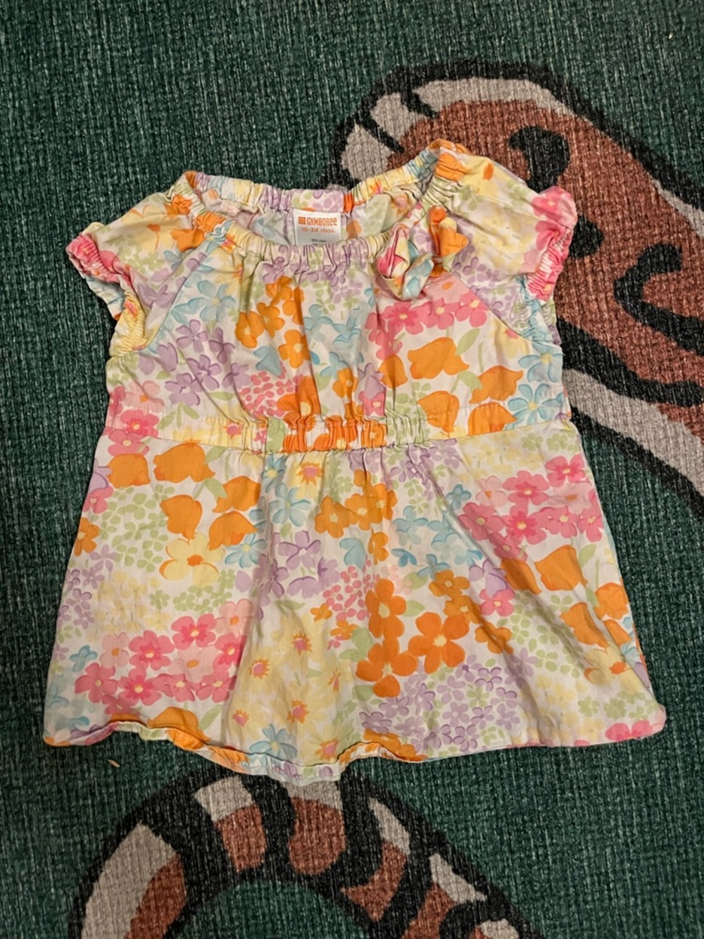 Gymboree Pastel Floral Elastic Waist Dress - Pink, Orange, Purple